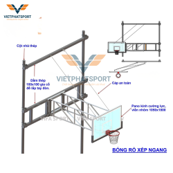 BẢNG RỔ TREO TƯỜNG XẾP GỌN - THIẾT KẾ THEO YÊU CẦU