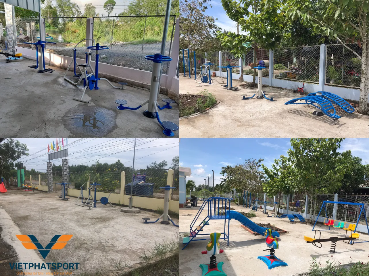 UBND Xã Tân Tây, Long An Lắp Đặt Dụng Cụ Ngoài Trời