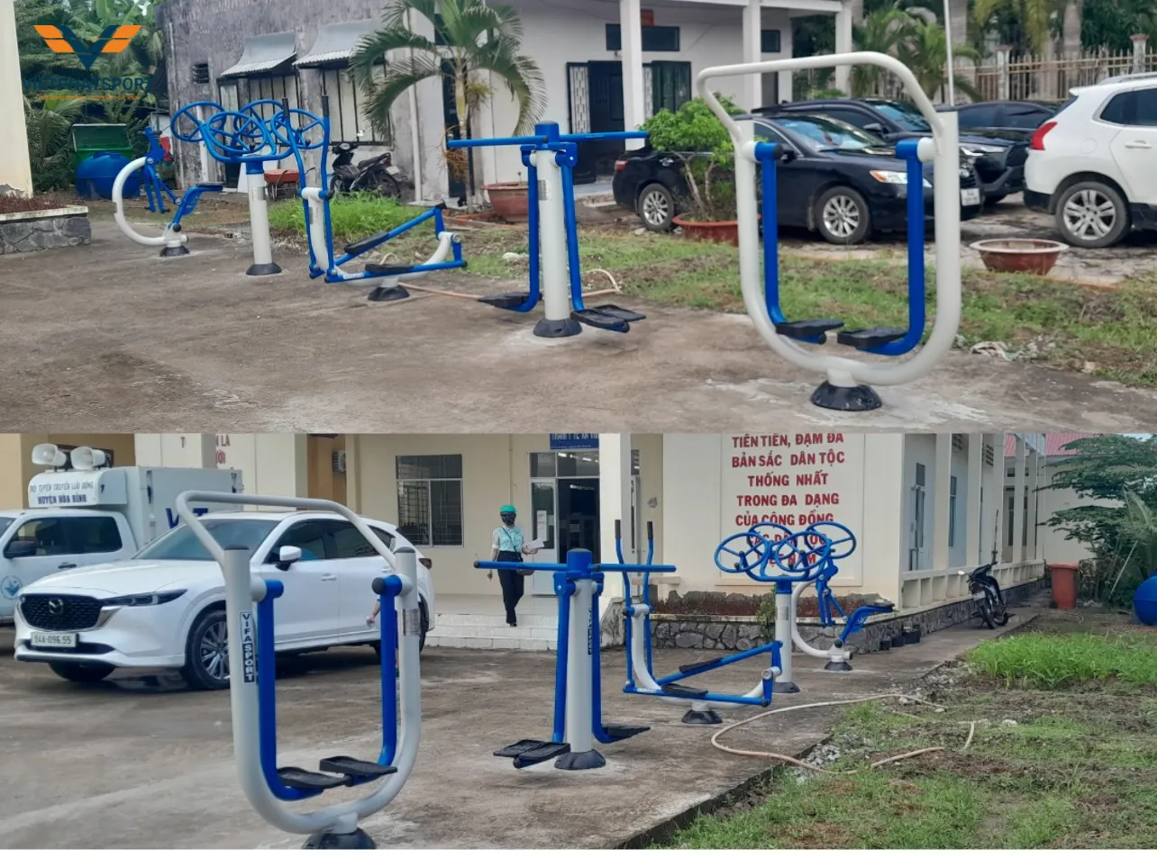 Máy tập công viên đã về tới xã Vĩnh Hậu A - Bạc Liêu, giúp nâng cao đời sống tinh thần của bà con trong xã