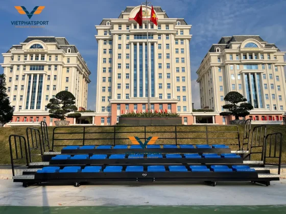 Công An Tỉnh Bình Dương lắp đặt Khán đài xếp cho sân chơi thể thao ngoài trời