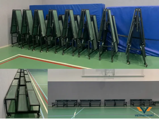 Trường Quốc tế Úc lắp đặt khán đài xếp cho nhà thi đấu