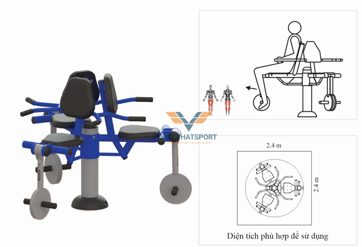 Máy Ghế Tạ 3 Đùi Ngoài Trời 