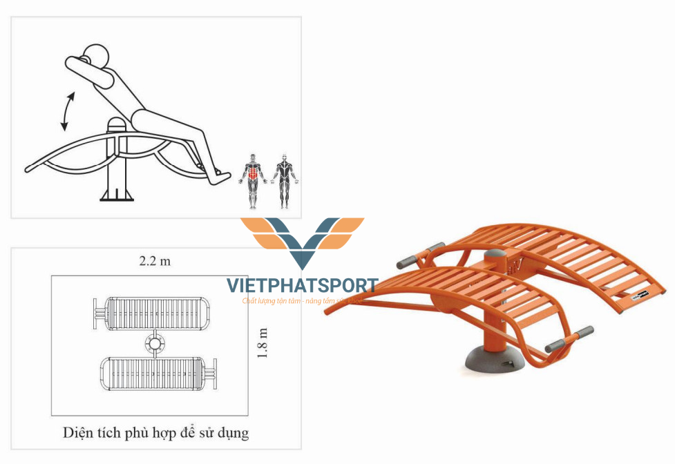 Máy Tập Lưng Bụng Ngoài Trời 