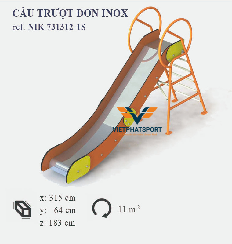 CẦU TRƯỢT ĐƠN INOX NIK731312-1S