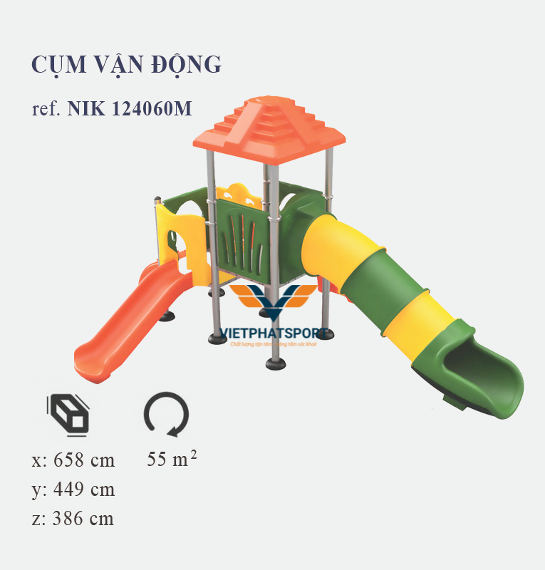 CỤM VẬN ĐỘNG CẦU TUỘT ỐNG NHỰA LLDPE NIK124060M