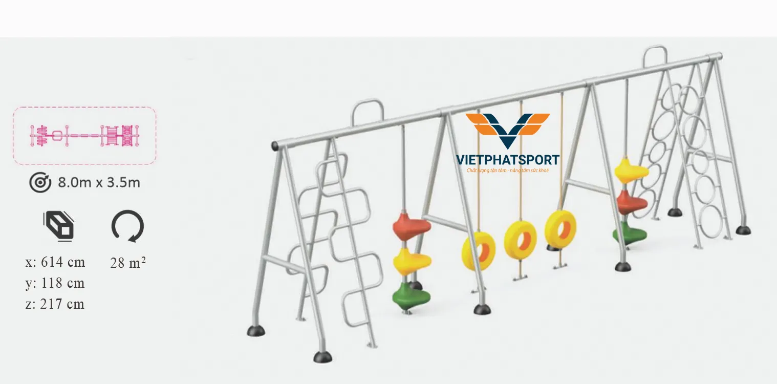 KHUNG VẬN ĐỘNG 3 CỤM THANG LEO NIK731003-CT