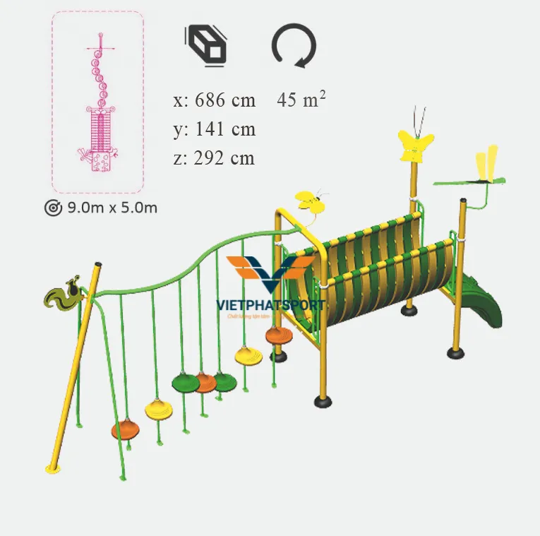 KHUNG VẬN ĐỘNG CHUYỀN DÂY, CẦU NHỰA NIK731003-DN