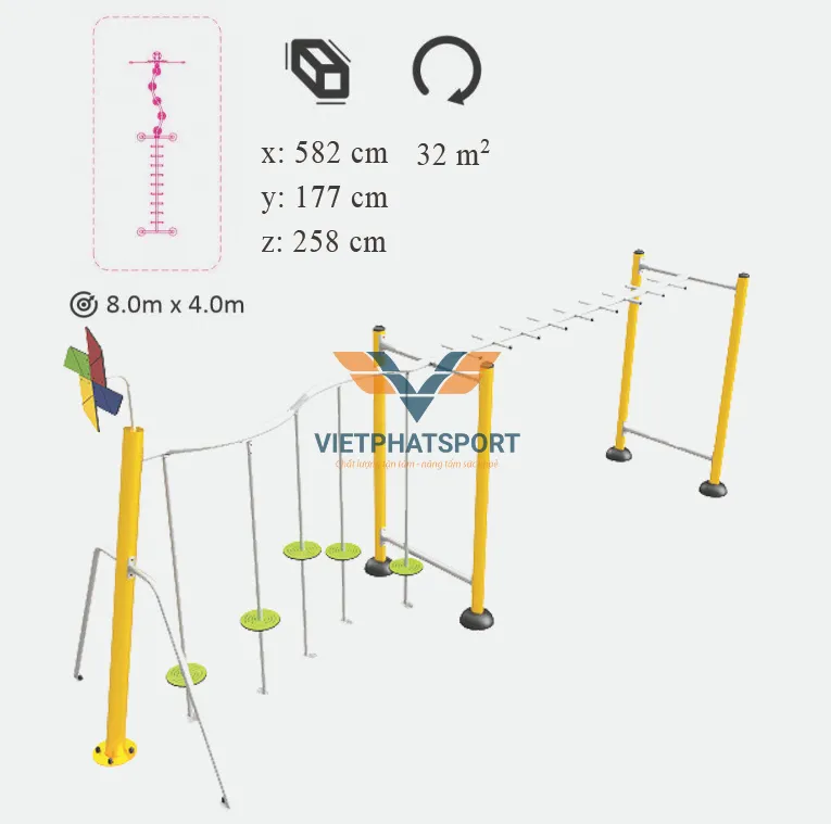 KHUNG VẬN ĐỘNG CHUYỀN DÂY, THANG NGANG NIK731003-DT