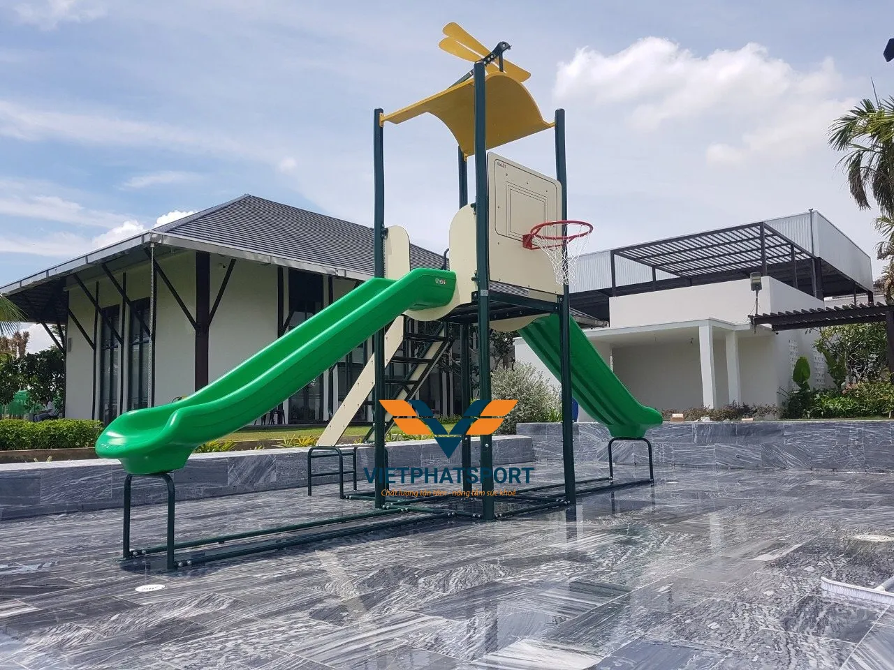 NHÀ CHÒI THANG LEO, 2 CẦU TRƯỢT, BÓNG RỔ NIK731146-4