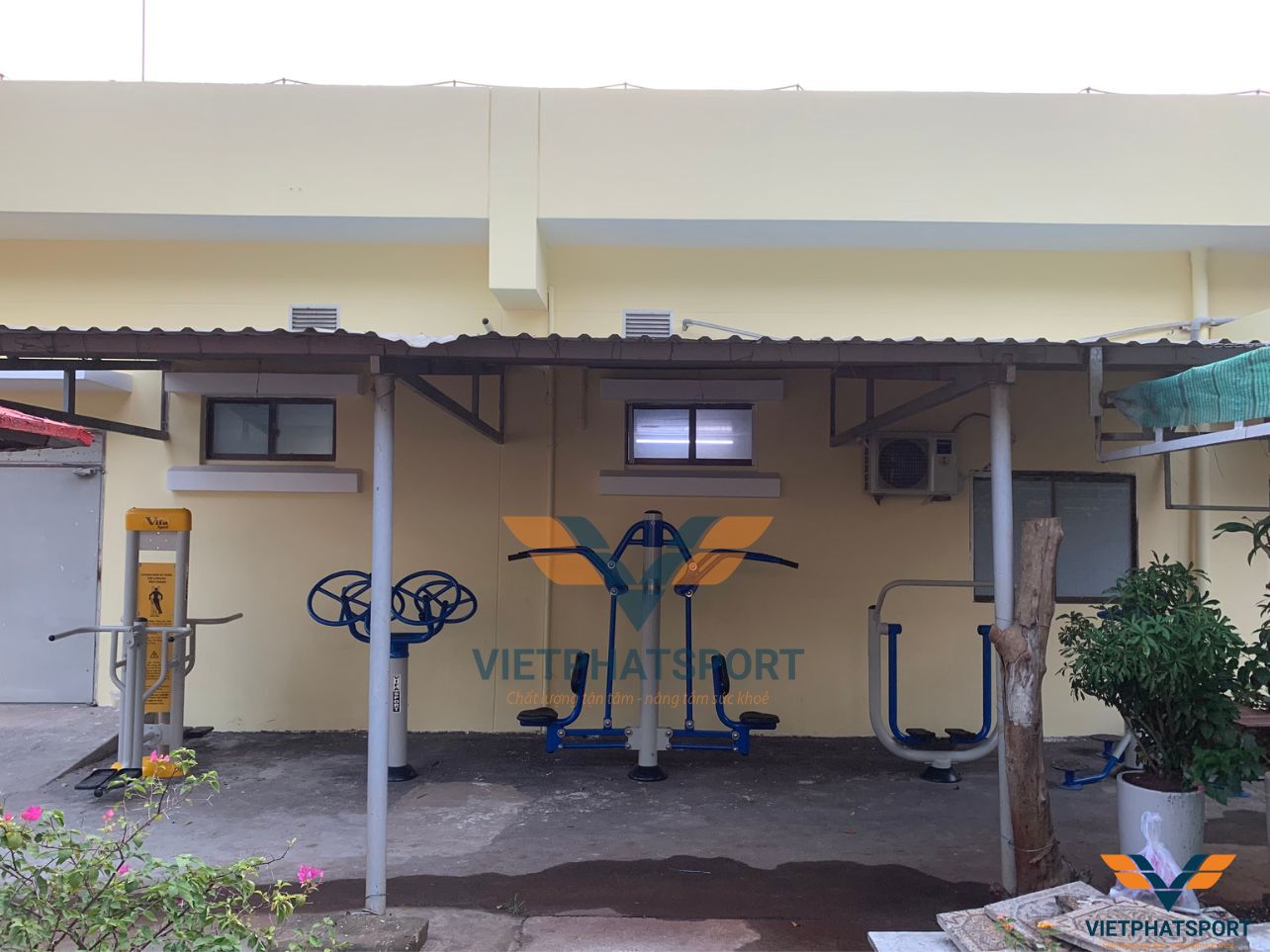 Đạm Phú Mỹ lắp đặt thiết bị thể dục thể thao ngoài trời cho CB-CNV tại nhà máy Bà Rịa