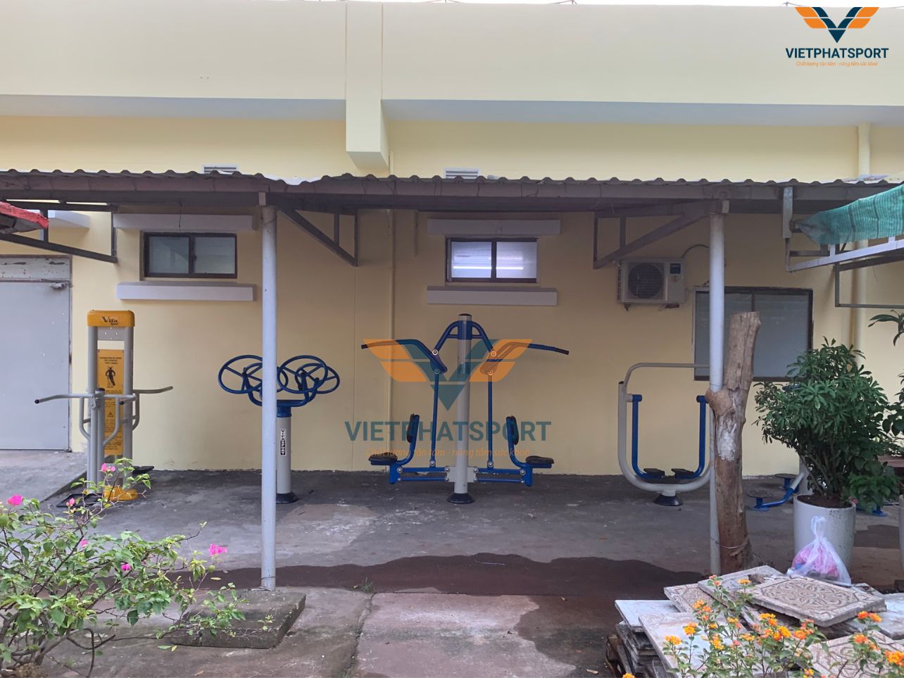 Đạm Phú Mỹ lắp đặt thiết bị thể dục thể thao ngoài trời cho CB-CNV tại nhà máy Bà Rịa