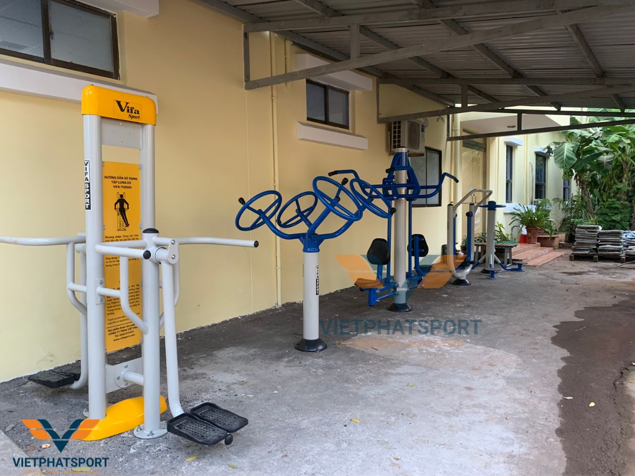 Đạm Phú Mỹ lắp đặt thiết bị thể dục thể thao ngoài trời cho CB-CNV tại nhà máy Bà Rịa