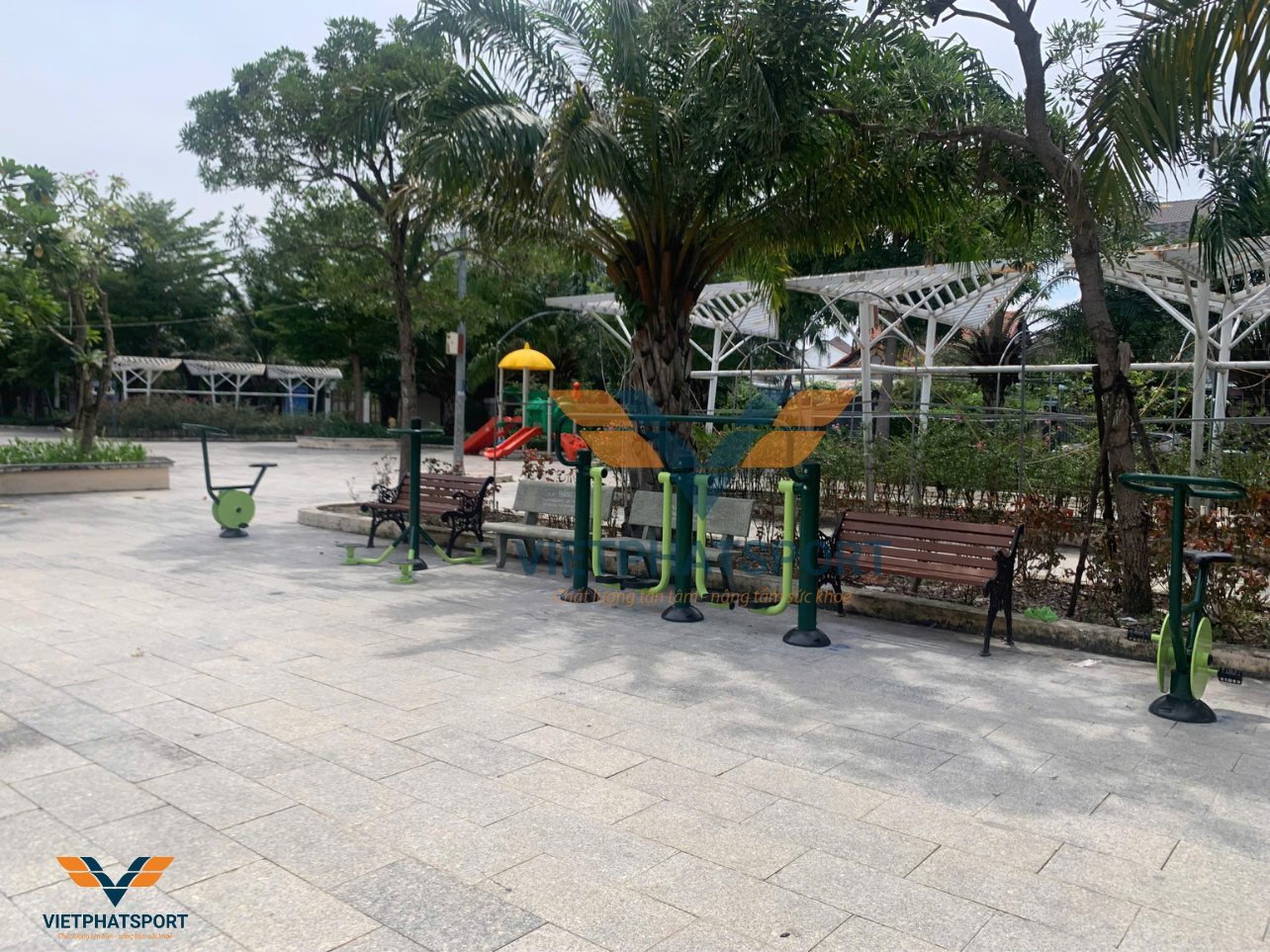 Công viên Miền Núi và công viên Khu phố 2, Thủ Dầu Một, Bình Dương trang bị thiết bị máy tập công viên năm 2025