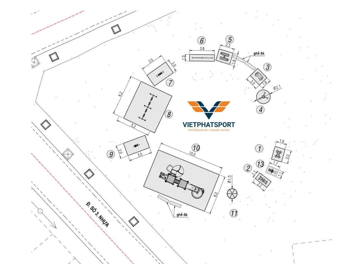 Lắp đặt dụng cụ ngoài trời cho Khu dân cư 2HA, Bình Chánh, TP. HCM