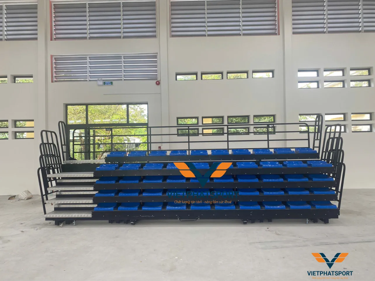 Việt Phát sport hoàn thành lắp đặt Khán đài xếp cho Trường Chính Trị Châu Văn Đặng, Bạc Liêu