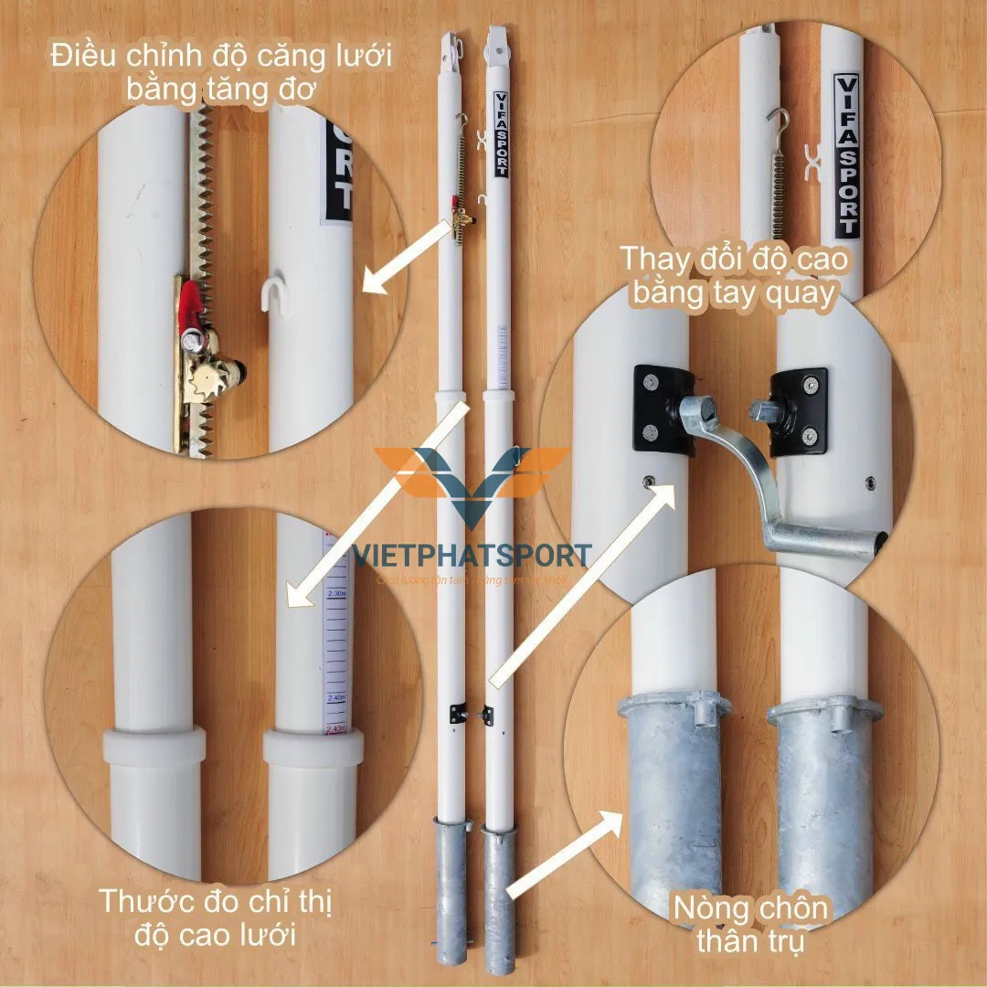 TRỤ BÓNG CHUYỀN THAY ĐỔI ĐỘ CAO 403443