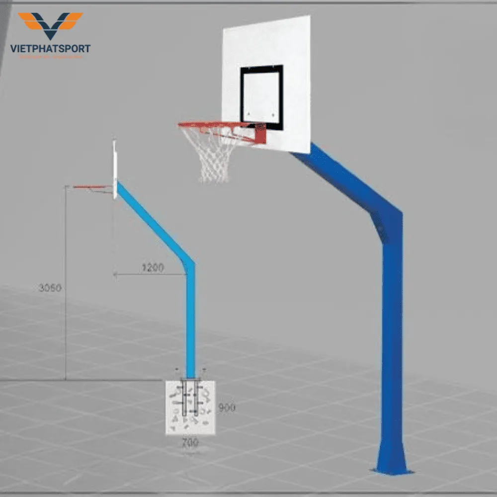 TRỤ BÓNG RỔ CỐ ĐỊNH THI ĐẤU 802890