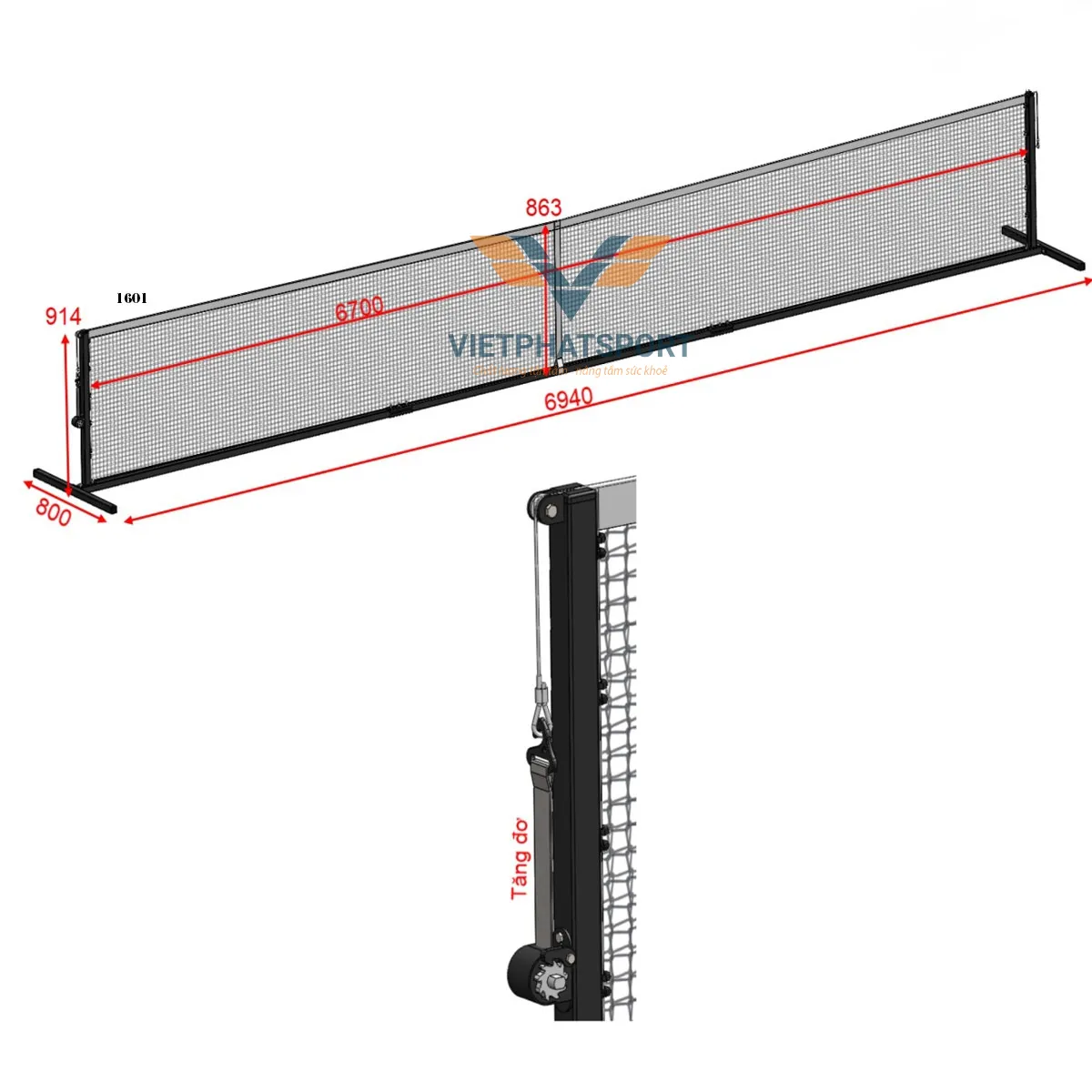 TRỤ PICKLEBALL DI ĐỘNG 303701-P