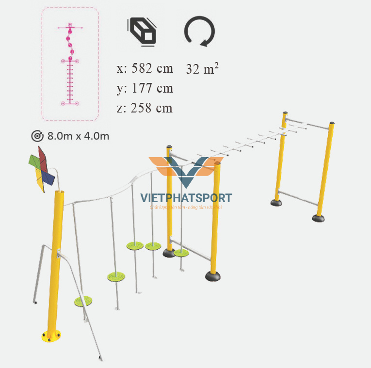 KHUNG VẬN ĐỘNG CHUYỀN DÂY, THANG NGANG NIK731003-DT