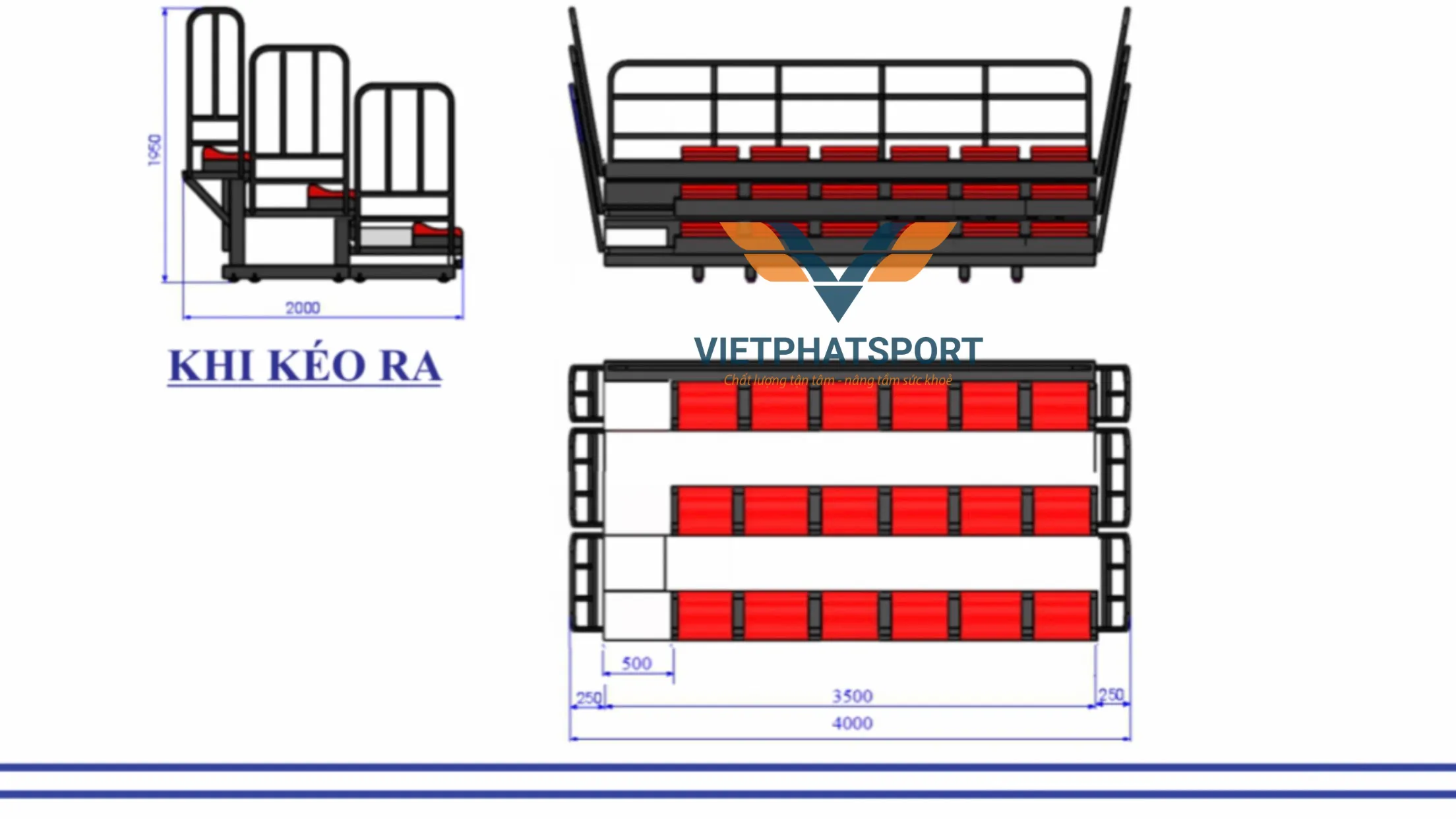 KHÁN ĐÀI XẾP THIẾT KẾ THEO KÍCH THƯỚC YÊU CẦU