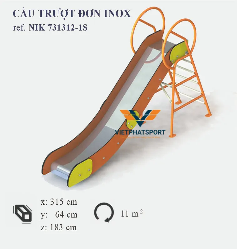 CẦU TRƯỢT ĐƠN INOX NIK731312-1S