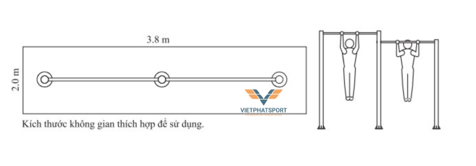 Dụng Cụ Xà Đơn 2 Bậc Ngoài Trời Dễ Sử Dụng